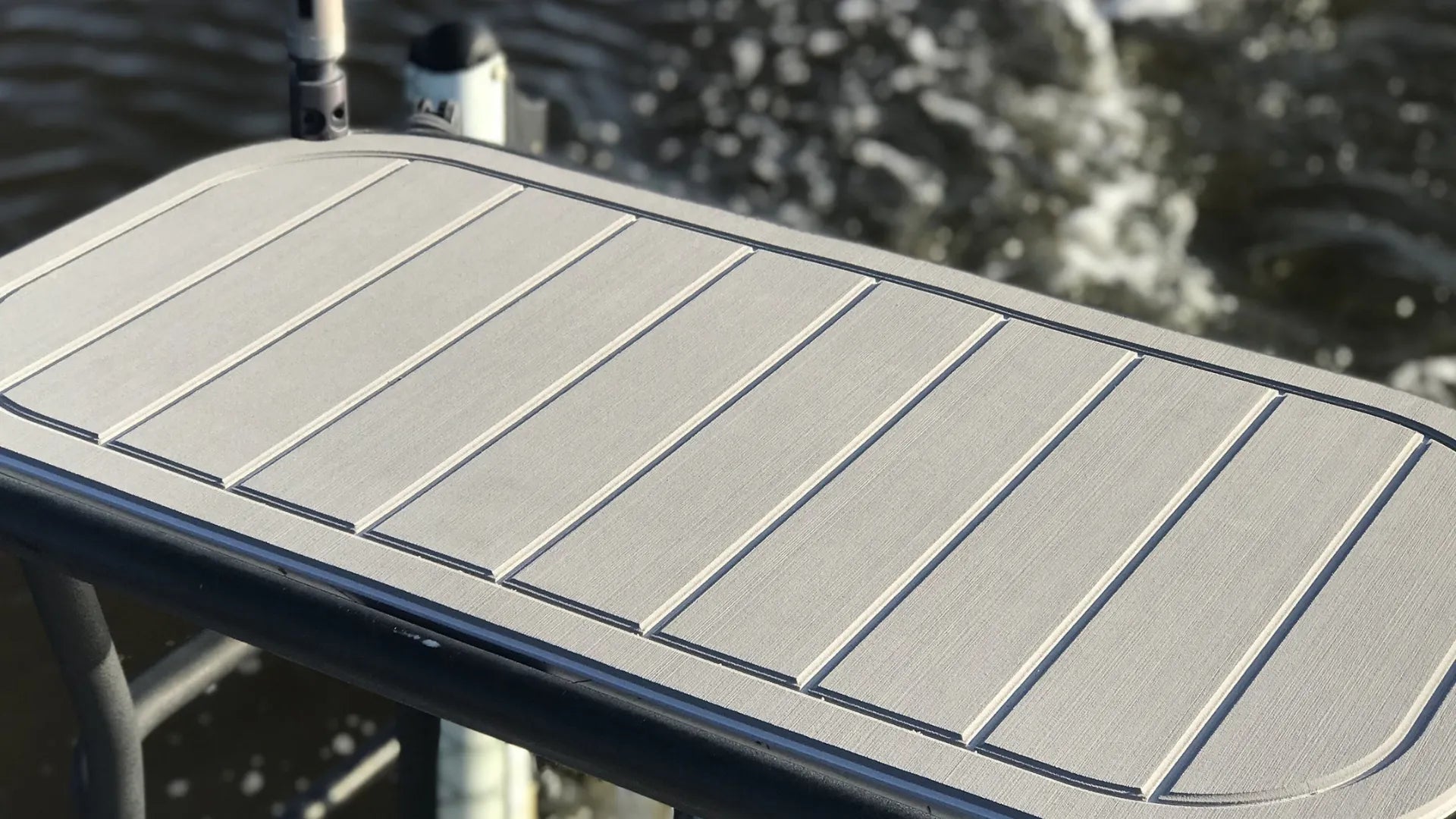 Textured EVA foam flooring on a fishing boat casting deck