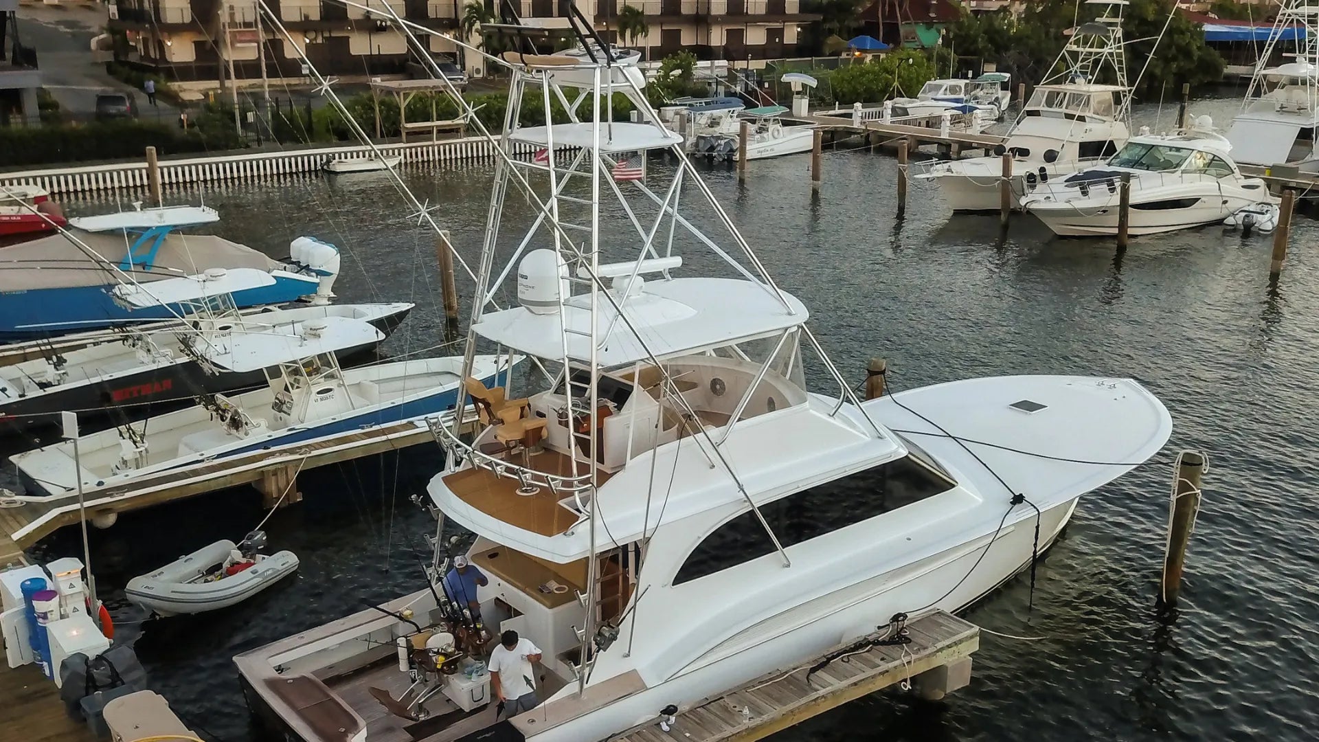 EVA foam flooring installed in the walkway and lounge zones of a pontoon boat