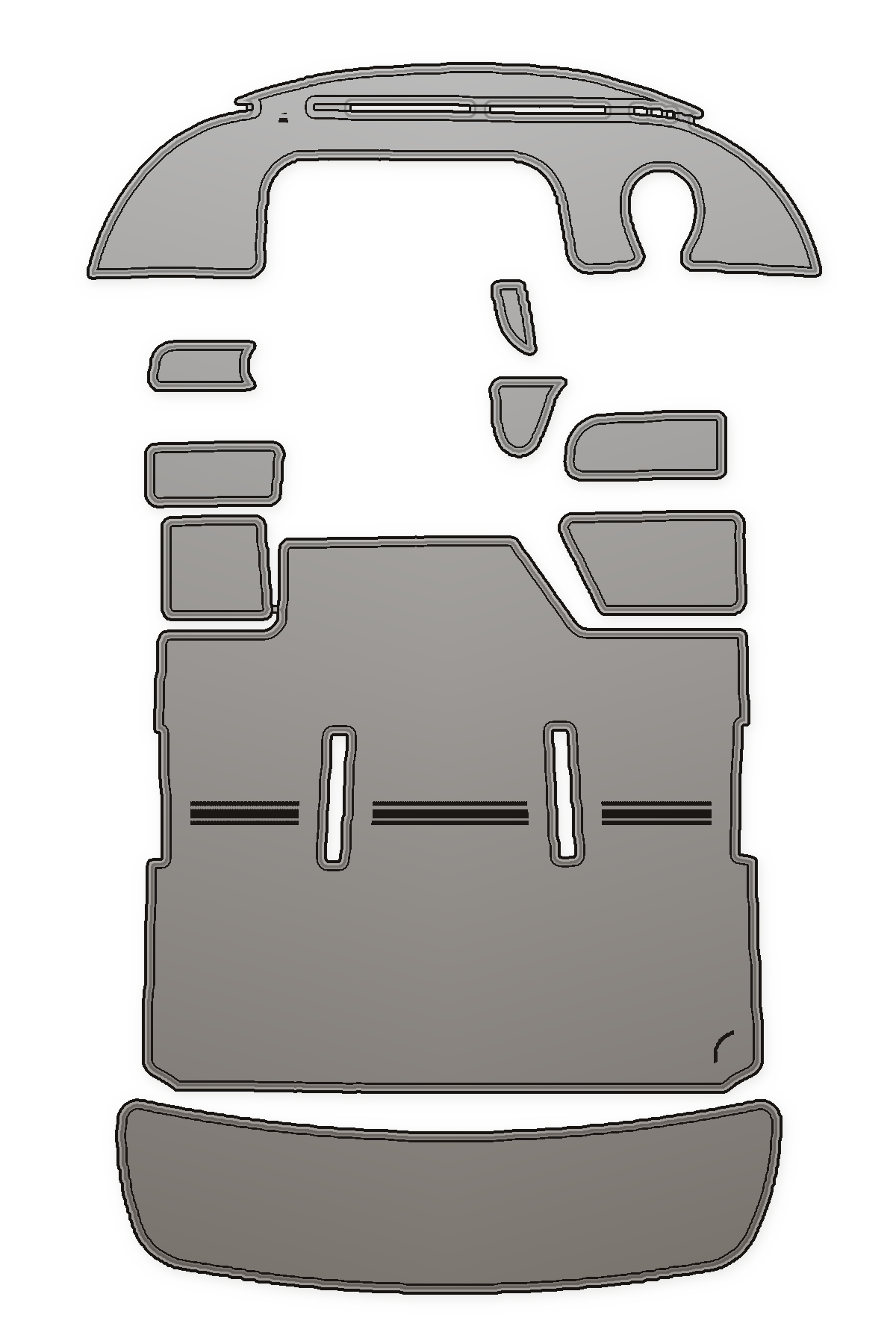 1997-1999 Baja 272 Boss Custom EVA Foam Boat Flooring — custom EVA foam boat flooring layout
