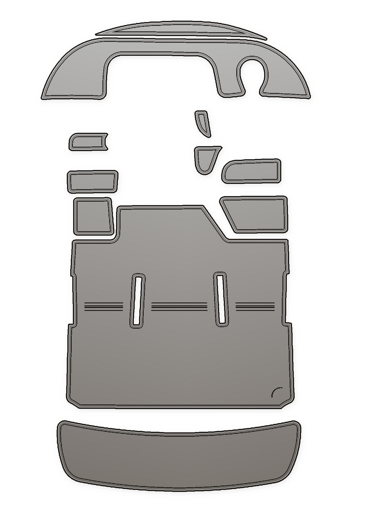 1997-1999 Baja 272 Boss Custom EVA Foam Boat Flooring — custom EVA foam boat flooring layout
