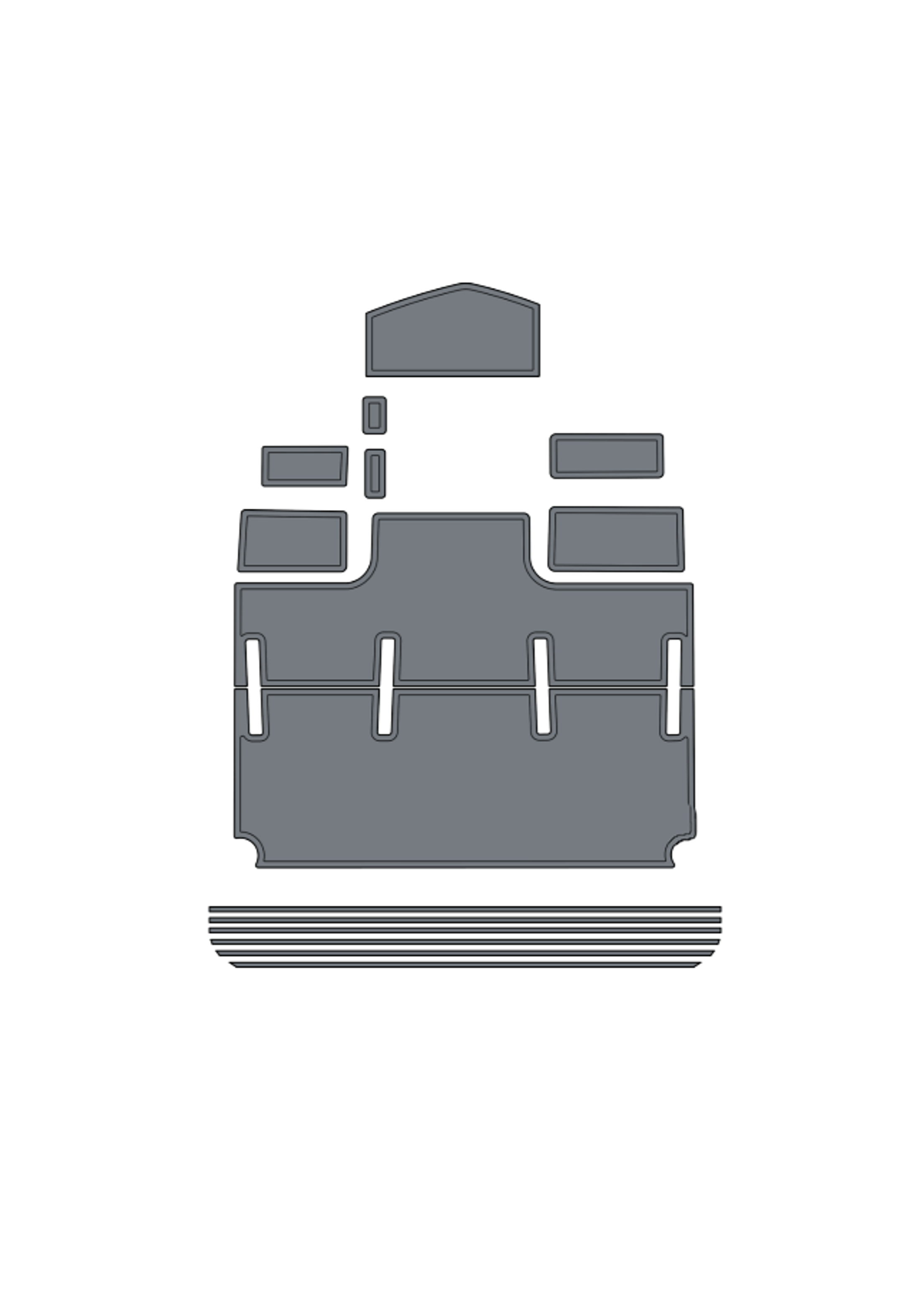 1999 Baja Outlaw 25 Custom EVA Foam Boat Flooring — custom EVA foam boat flooring layout