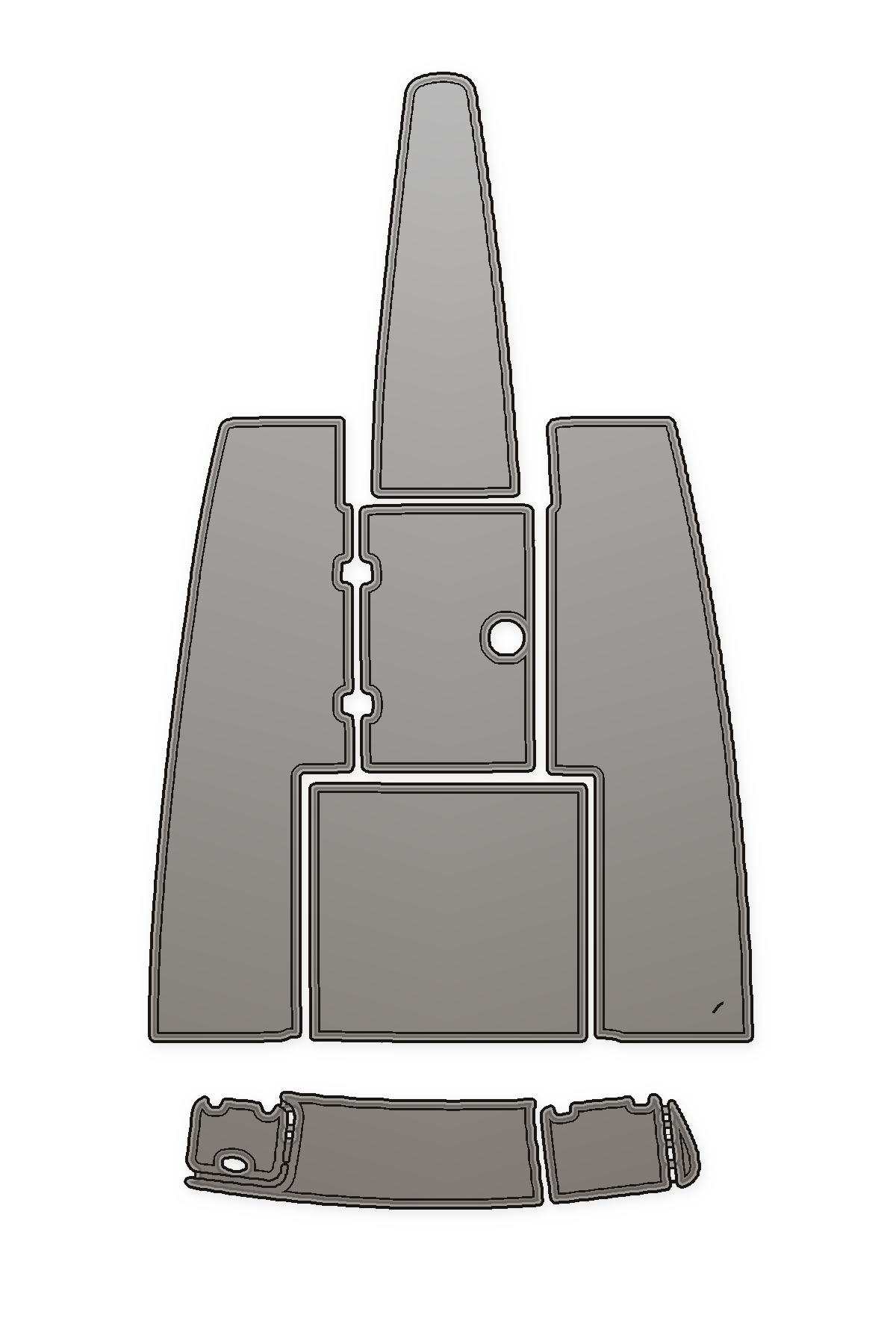 2002-2004 Crownline 202 BR Custom EVA Foam Boat Flooring — custom EVA foam boat flooring layout