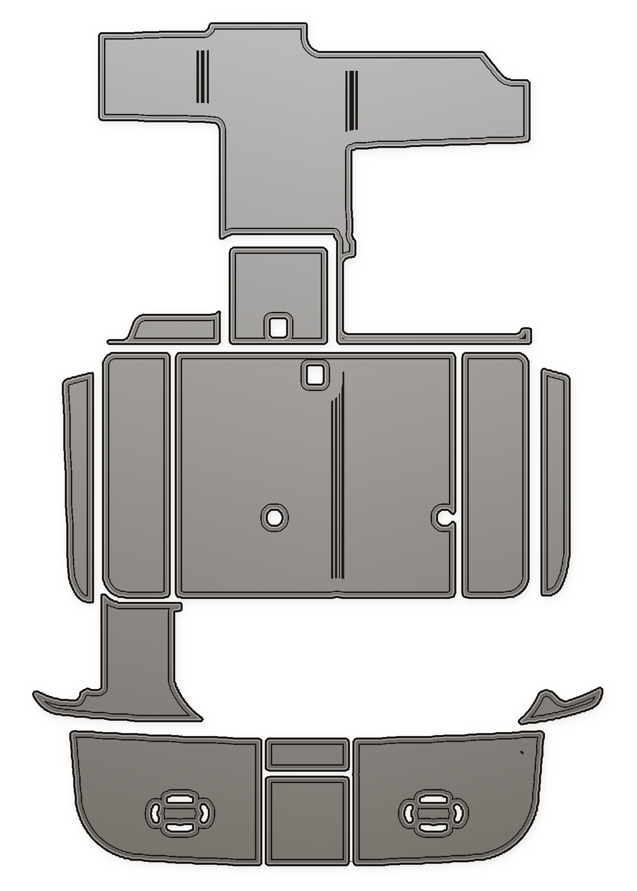 2006-2007 Sea Ray 290 Amberjack Custom EVA Foam Boat Flooring — custom EVA foam boat flooring layout