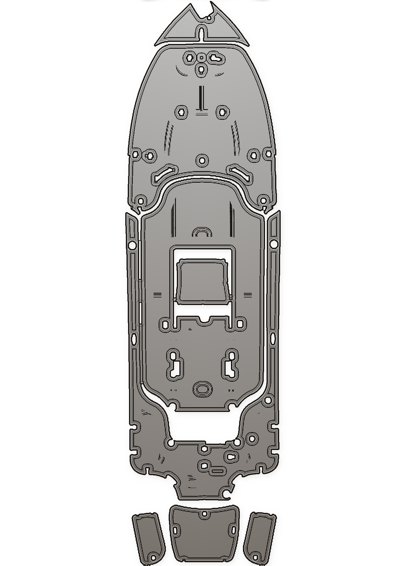 2007-2009 Yellowfin 24 Bay Custom EVA Foam Boat Flooring — custom EVA foam boat flooring layout