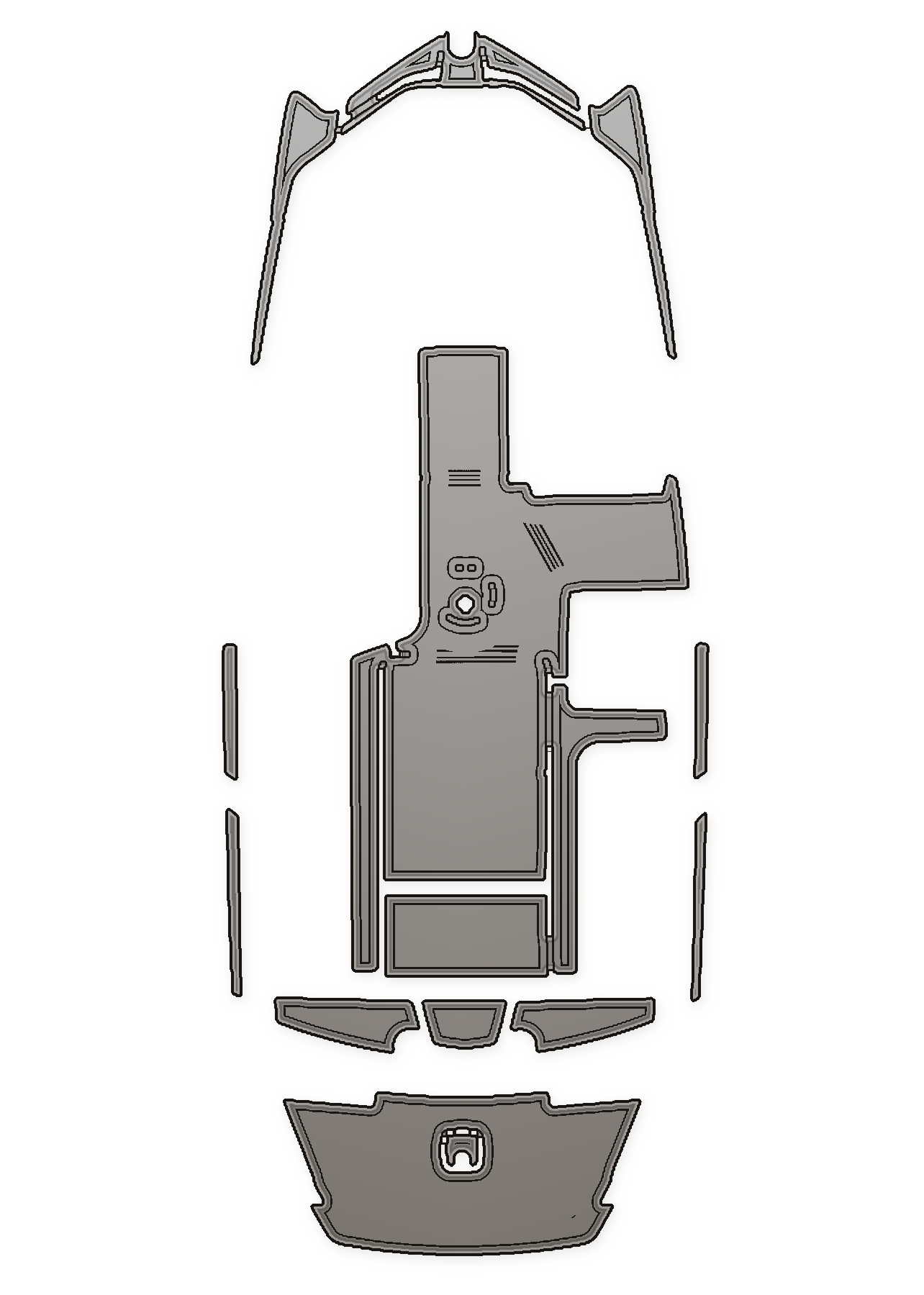 2016-2019 Axis A20 Custom EVA Foam Boat Flooring — custom EVA foam boat flooring layout