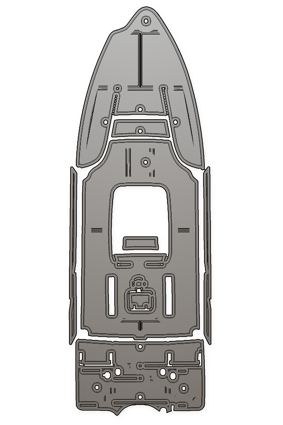 2016-2018 Blue Wave 25 Custom EVA Foam Boat Flooring — custom EVA foam boat flooring layout