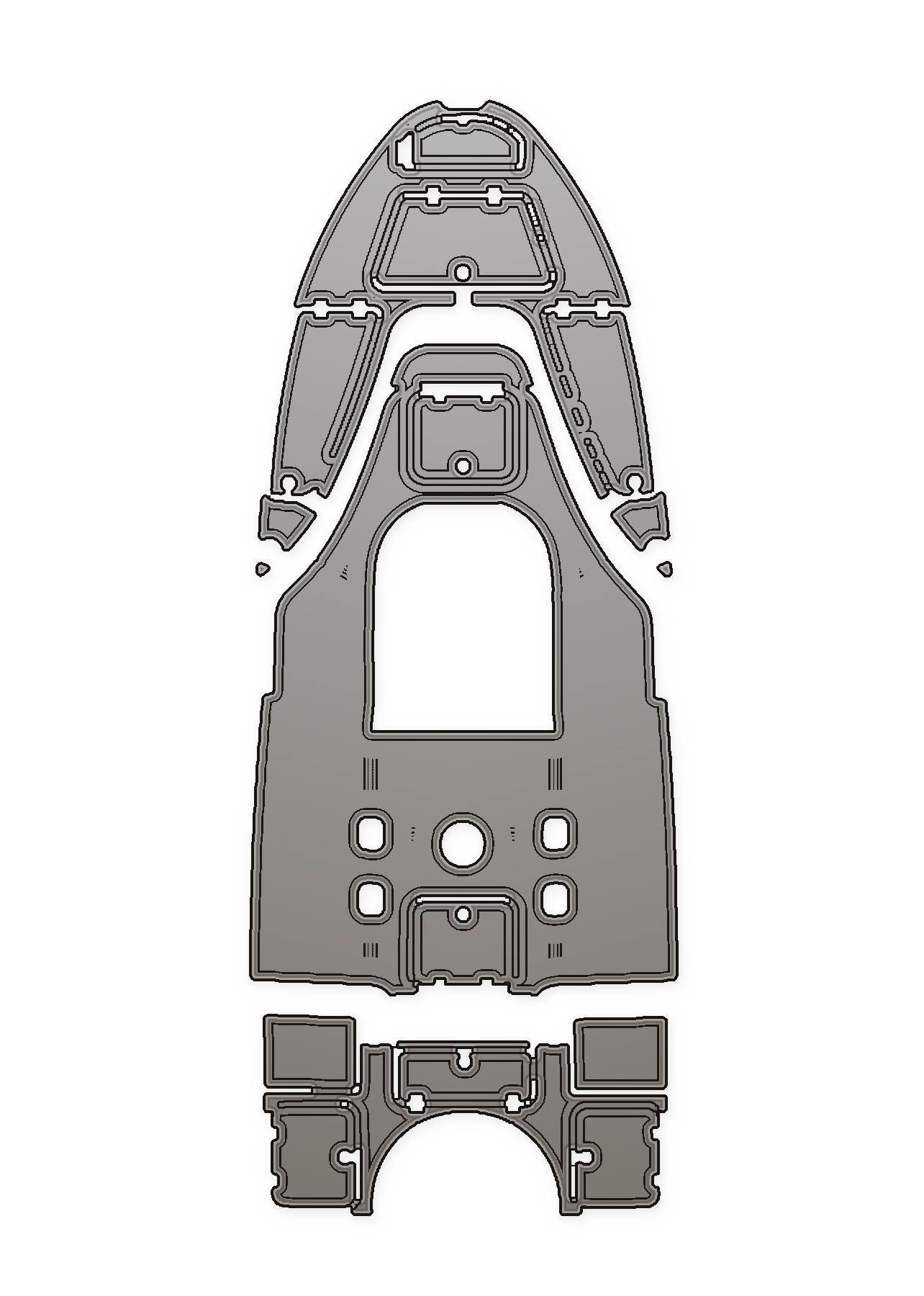 2017-2023 Sea Pro 208 Bay Custom EVA Foam Boat Flooring — custom EVA foam boat flooring layout