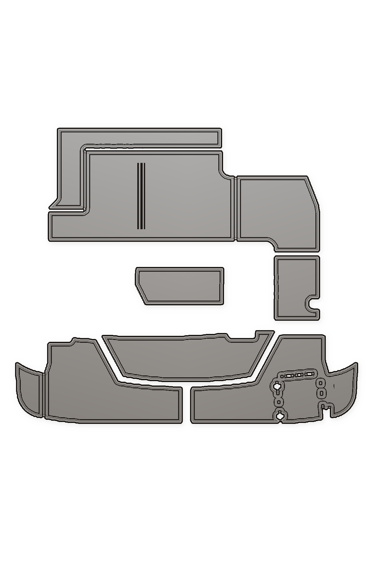 2017-2020 Four Winns 355 HD Vista Series Custom EVA Foam Boat Flooring — custom EVA foam boat flooring layout