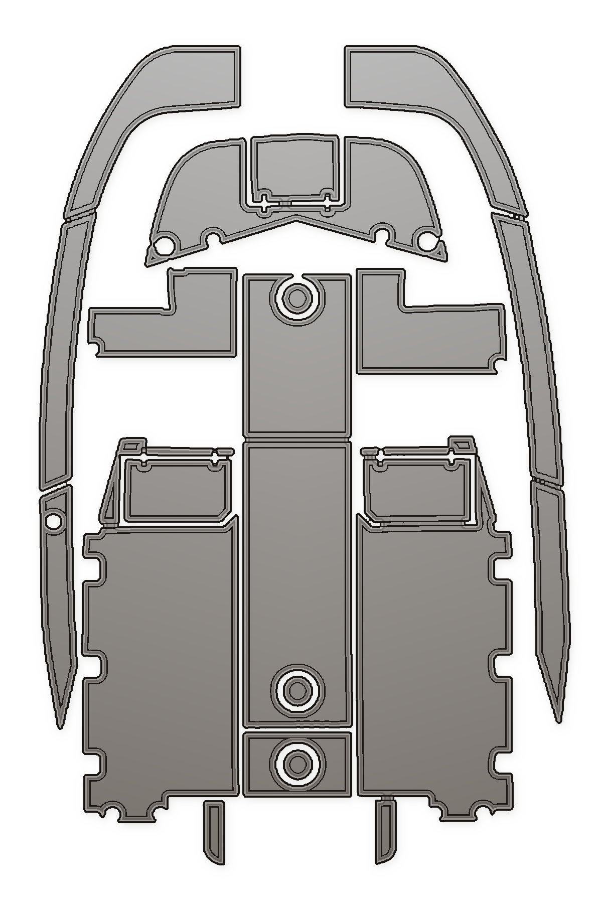 2004-2013 Grady-White 23 Custom EVA Foam Boat Flooring — custom EVA foam boat flooring layout