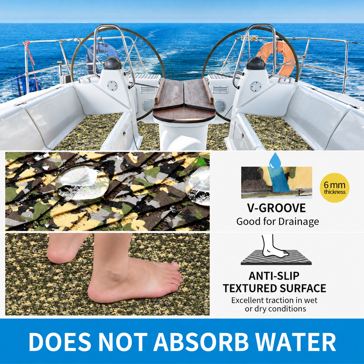 Camo Diamond EVA Foam Boat Flooring