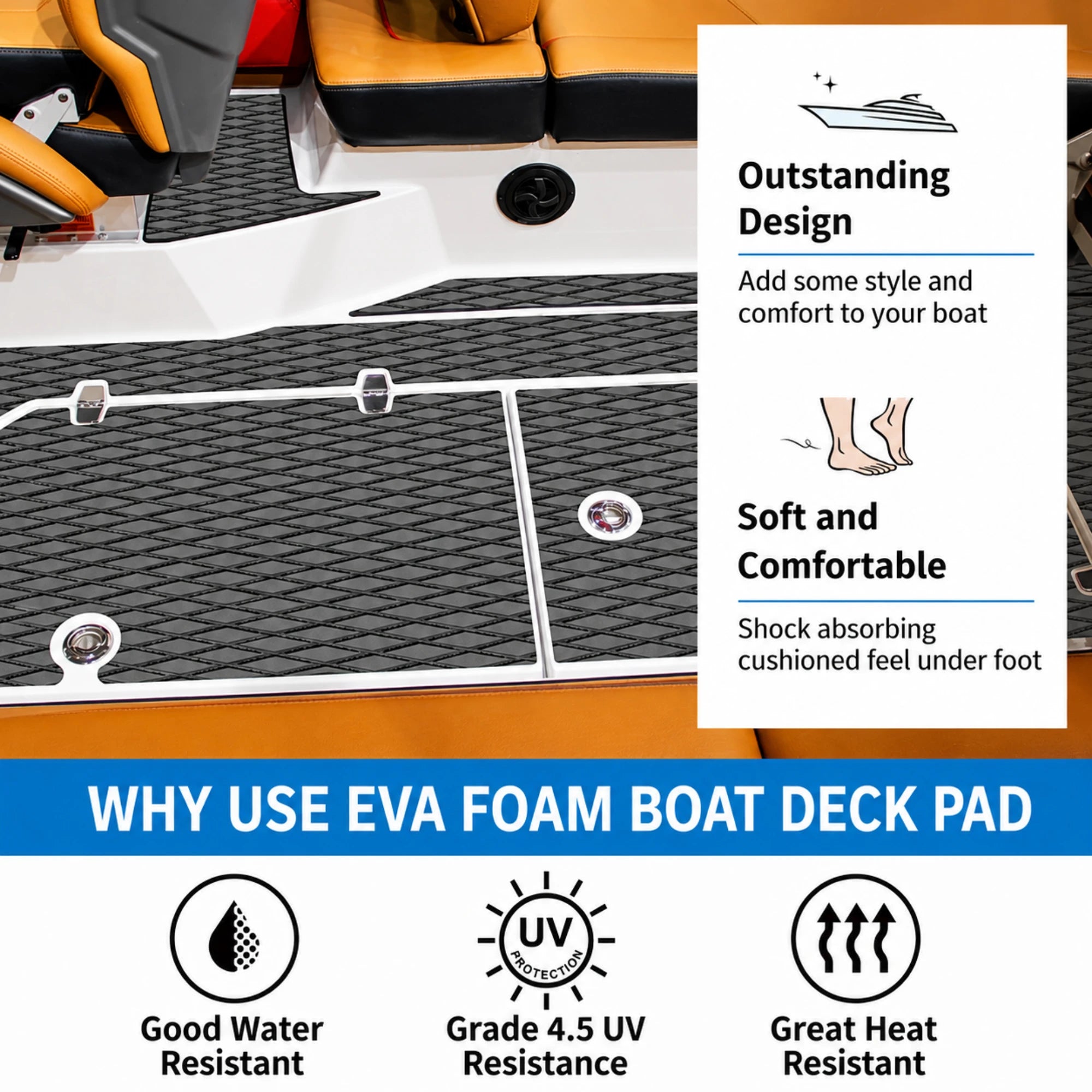 PoseidonDeck dark grey camo diamond marine decking texture #color_dark-grey-camo