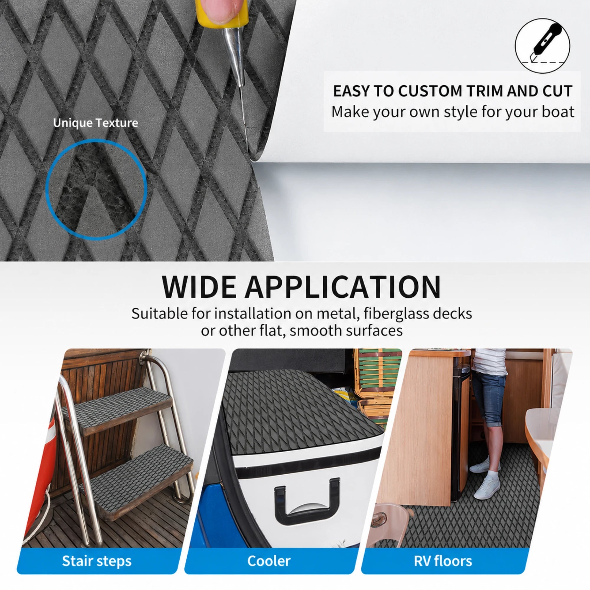 PoseidonDeck dark grey camo EVA foam boat deck mat #color_dark-grey-camo