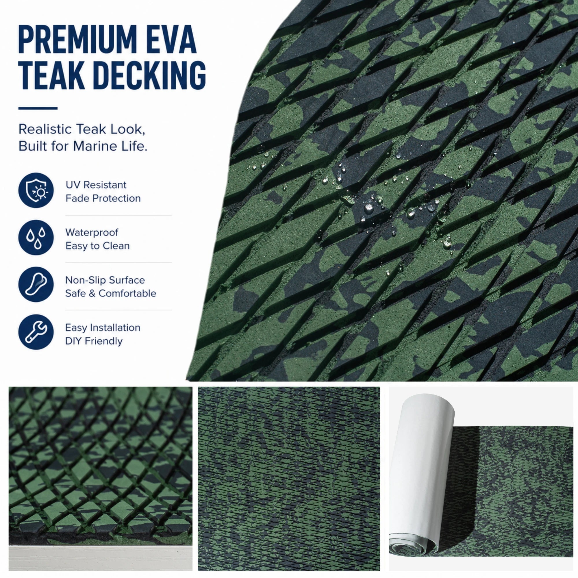 PoseidonDeck rainforest camo diamond marine decking texture #color_rainforest-camo