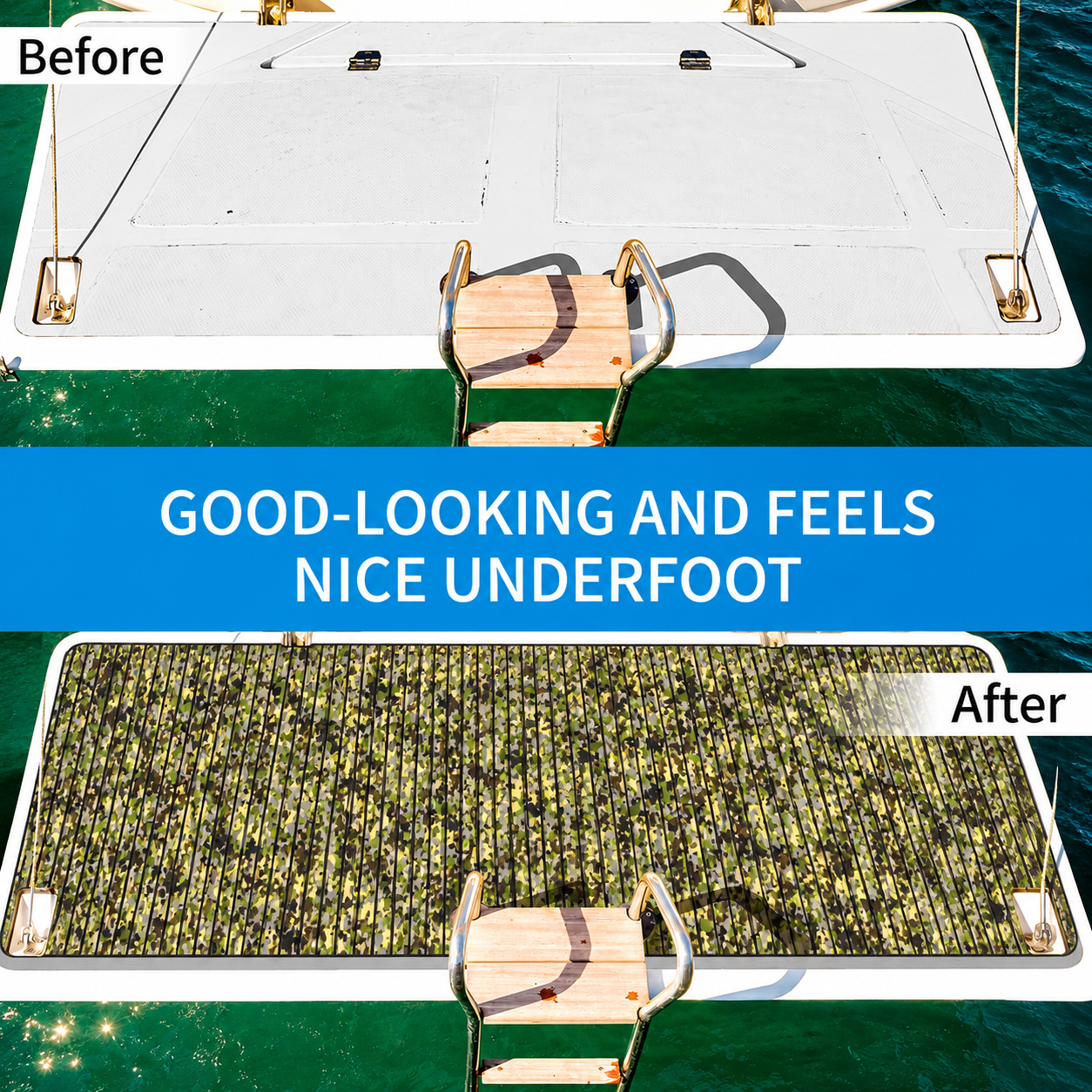 PoseidonDeck Camo Grooved Boat Decking