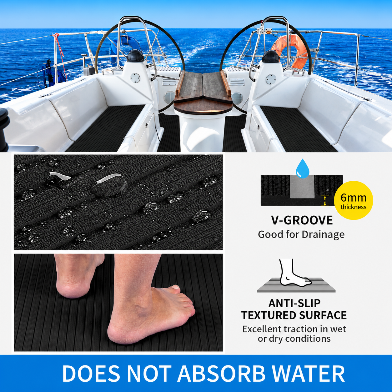 PoseidonDeck Camo Grooved Boat Decking