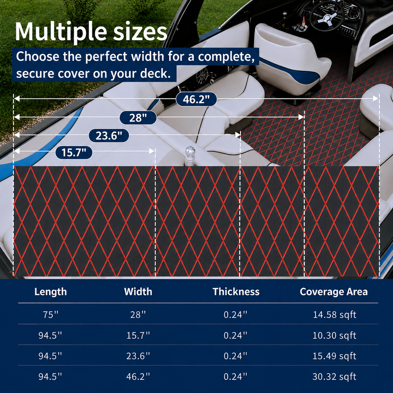 PoseidonDeck Diamond EVA Foam Boat Flooring