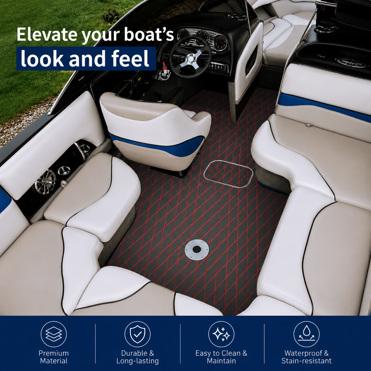 PoseidonDeck Diamond EVA Foam Boat Flooring