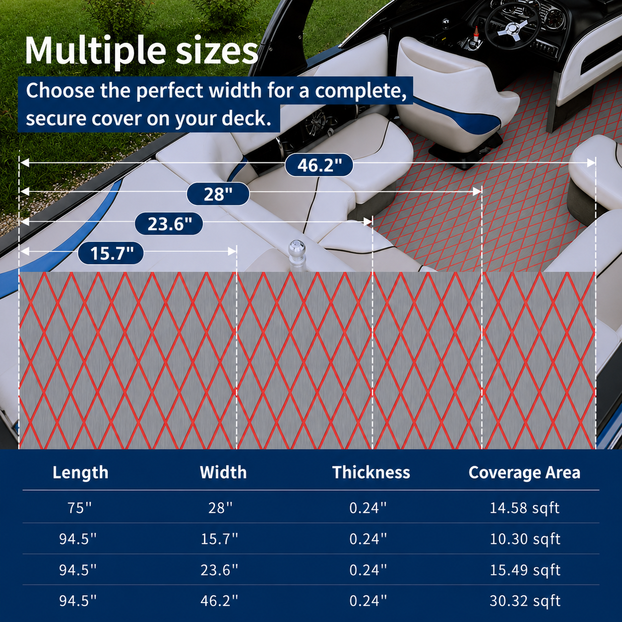 PoseidonDeck Diamond EVA Foam Boat Flooring