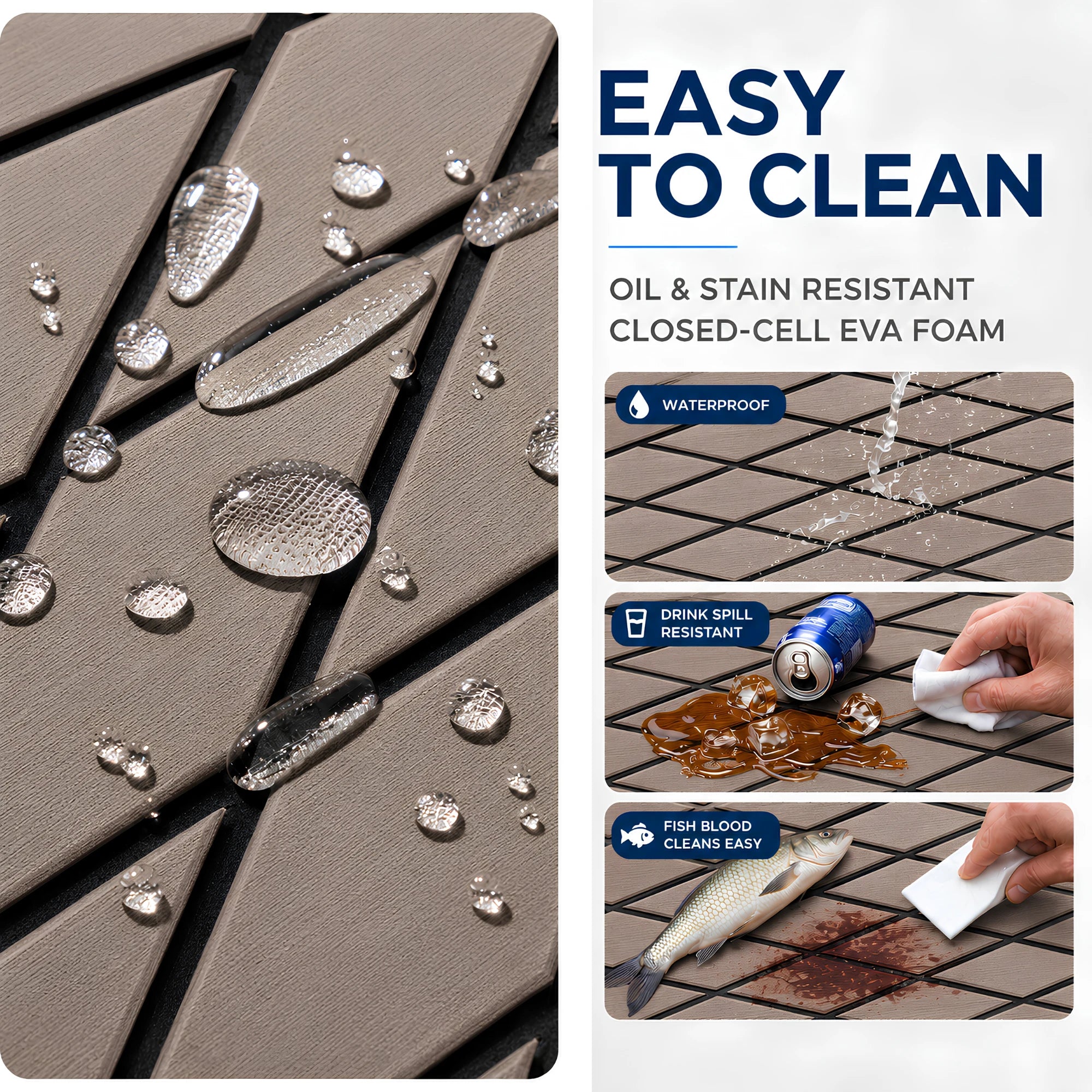 PoseidonDeck Diamond EVA Foam Boat Flooring
