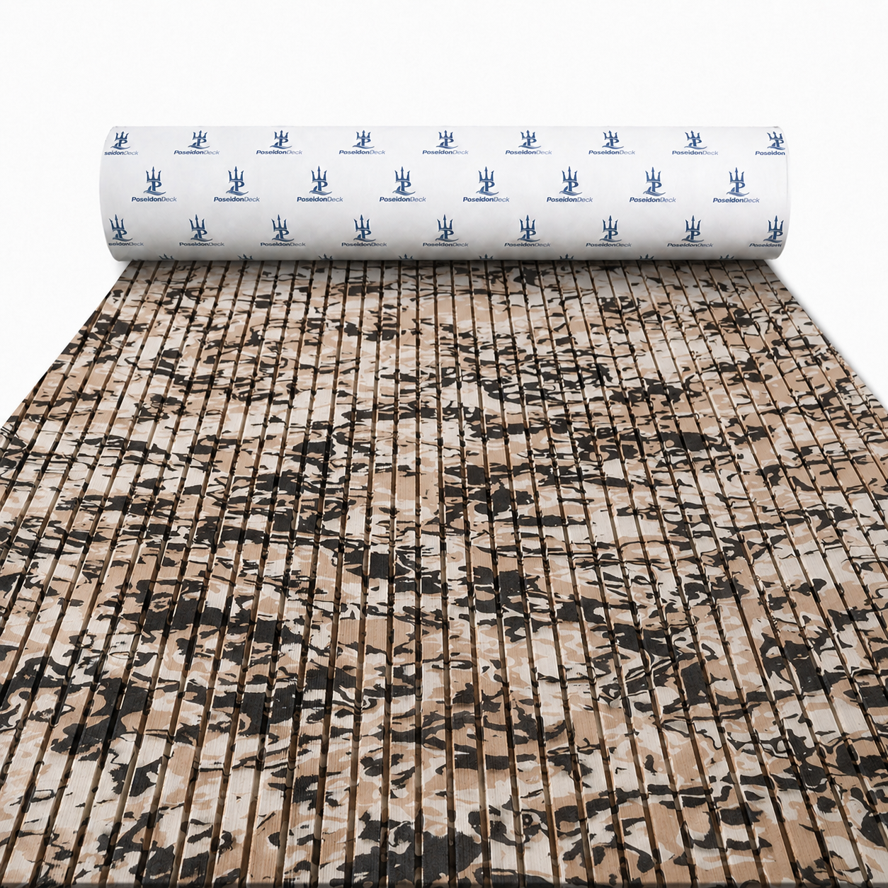 PoseidonDeck Beach Camo grooved camo pattern EVA foam boat flooring 94.5 x 15.7 in product sheet