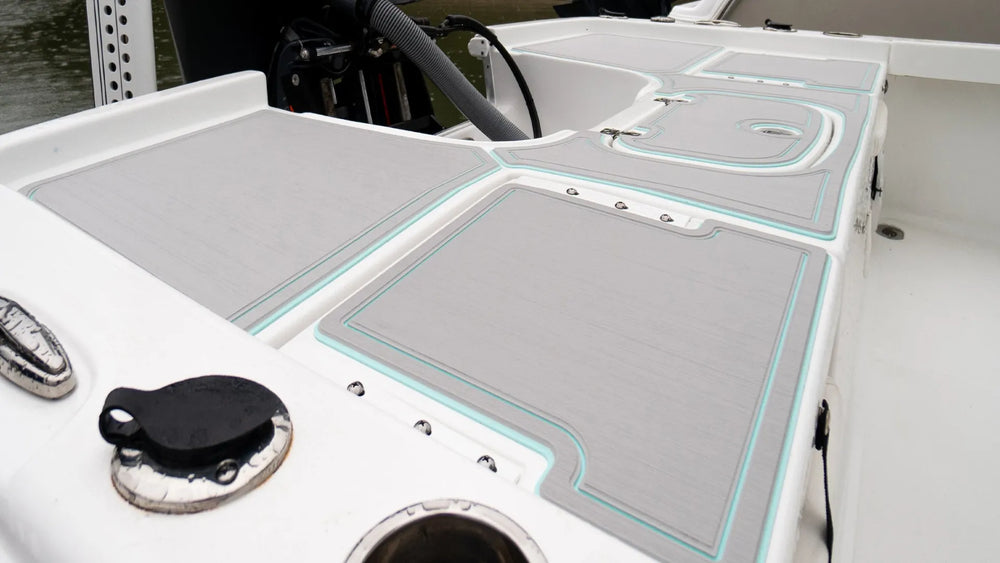 EVA boat flooring on a working marine deck for commercial and recreational use comparison