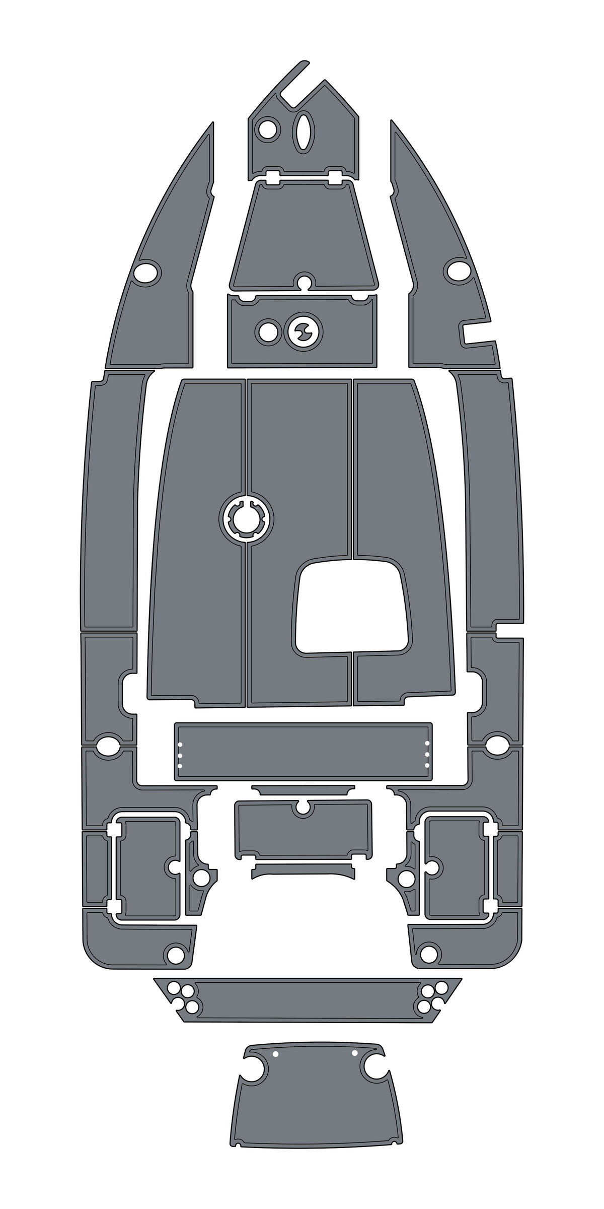 2002 Action Craft 18 custom EVA foam boat flooring layout