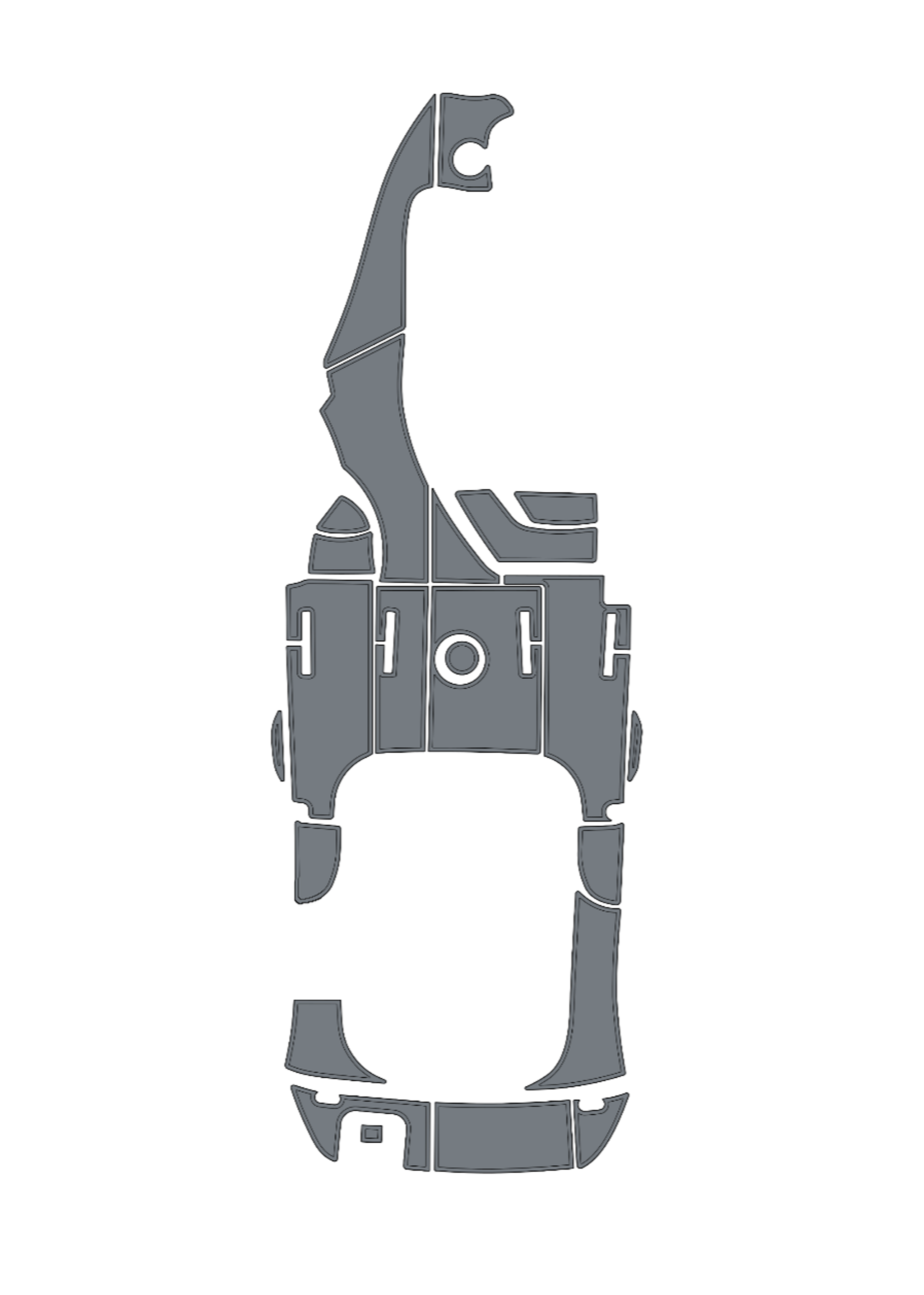 2005 Baja 242 Islander Custom EVA Foam Boat Flooring — custom EVA foam boat flooring layout
