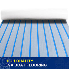 PoseidonDeck Striped Deck Tiles - EVA Foam Boat Flooring Custom Fit for Pontoons