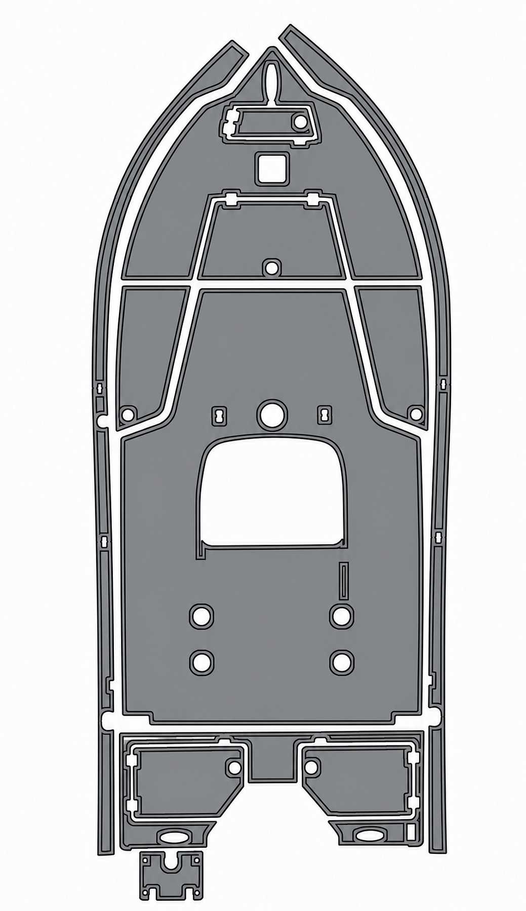 Action Craft Coastal Bay 1910 Custom EVA Foam Boat Flooring — EVA foam boat flooring layout