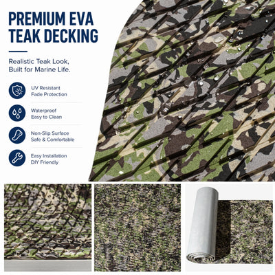 PoseidonDeck army camo diamond EVA foam boat flooring for jon boats and fishing boat decks #color_army-camo