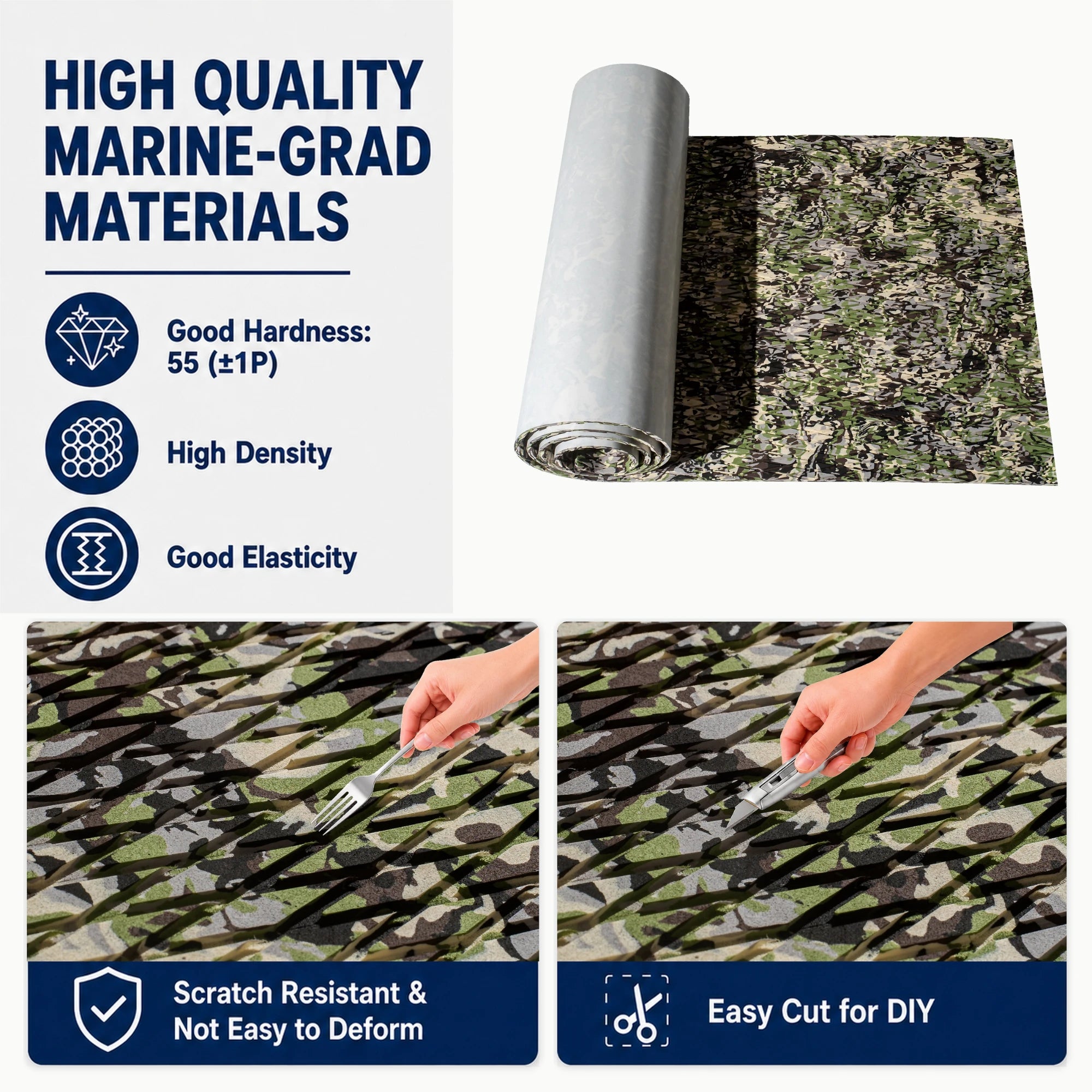 PoseidonDeck army camo diamond EVA foam boat flooring for jon boats and fishing boat decks #color_army-camo