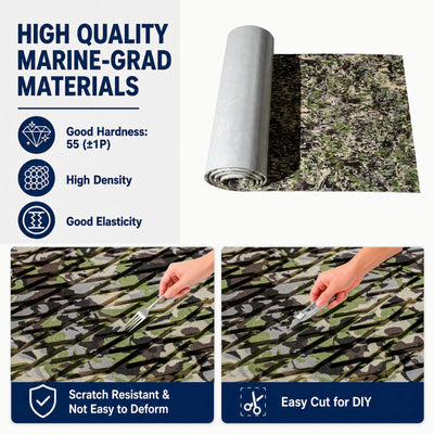 PoseidonDeck army camo diamond EVA foam boat flooring for jon boats and fishing boat decks #color_army-camo