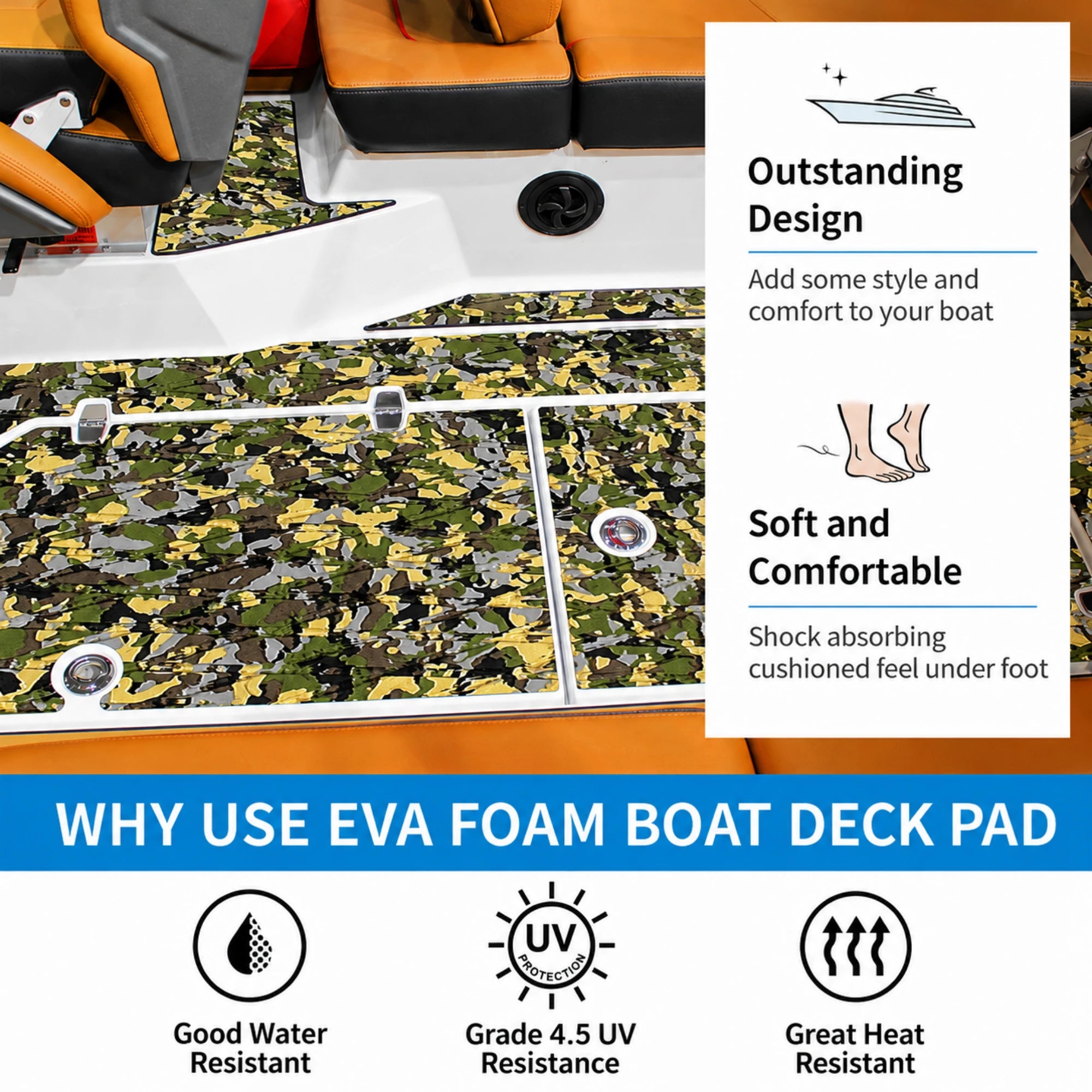 PoseidonDeck army camo diamond EVA foam boat flooring for jon boats and fishing boat decks #color_army-camo