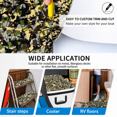 PoseidonDeck army camo diamond EVA foam boat flooring for jon boats and fishing boat decks #color_army-camo