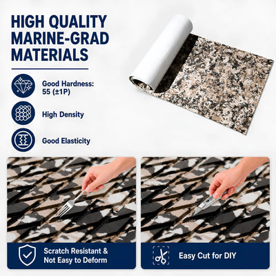 PoseidonDeck beach camo diamond EVA foam boat flooring for fishing boats and marine deck mats #color_beach-camo