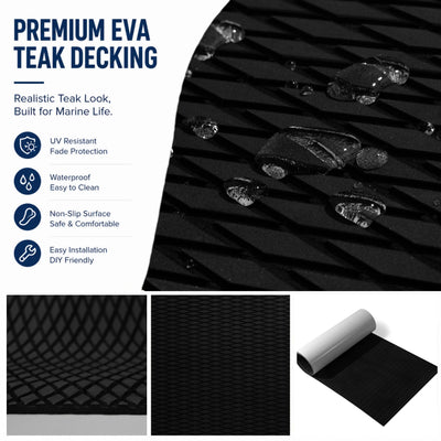 PoseidonDeck black camo diamond EVA foam boat flooring with non-slip marine decking texture #color_black-camo