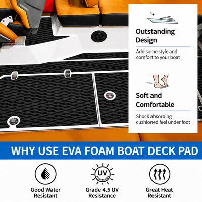 PoseidonDeck small diamond black camo EVA foam boat flooring for non-slip marine deck mats #color_small-diamond-black