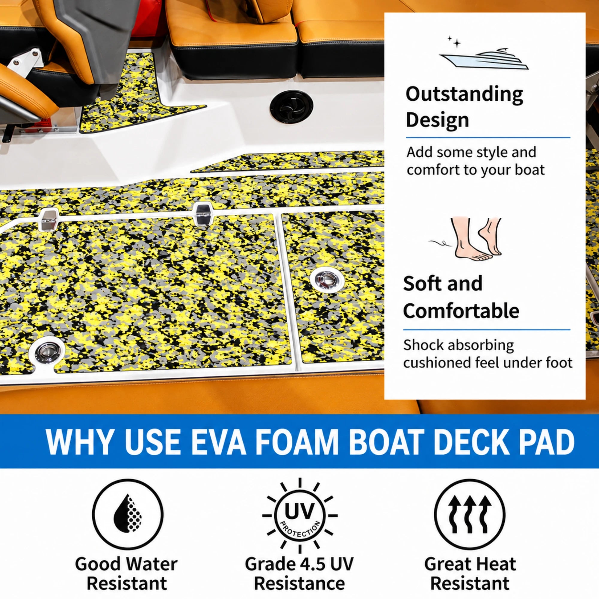 PoseidonDeck flower camo peel-and-stick boat flooring #color_flower-camo