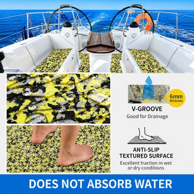PoseidonDeck flower camo diamond boat flooring panel #color_flower-camo