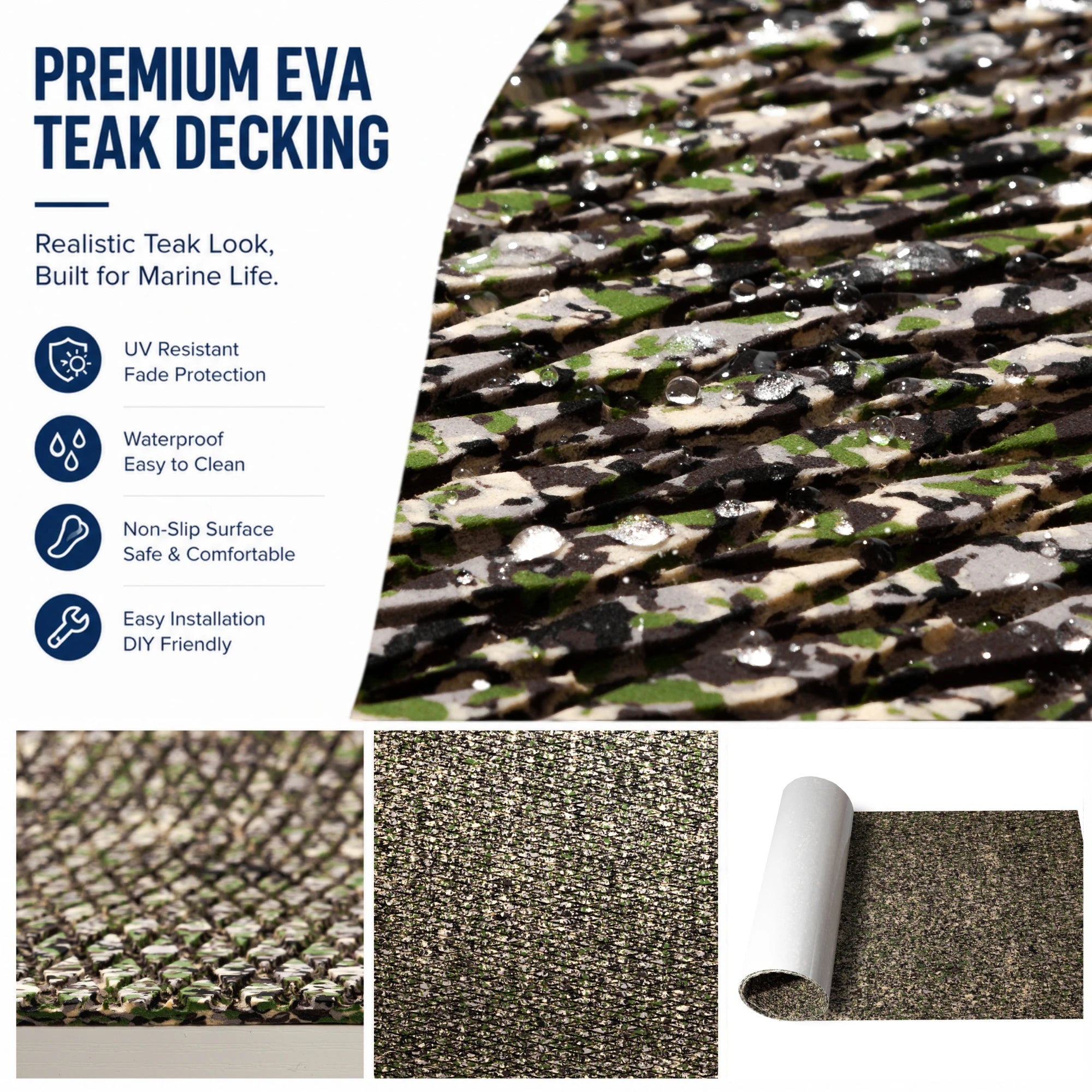 PoseidonDeck grass camo EVA foam boat flooring #color_grass-camo