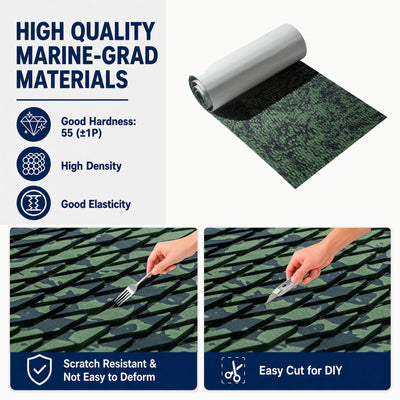 PoseidonDeck rainforest camo non-slip boat flooring #color_rainforest-camo