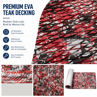 PoseidonDeck ruby camo EVA foam boat flooring for DIY marine deck upgrades #color_ruby-camo