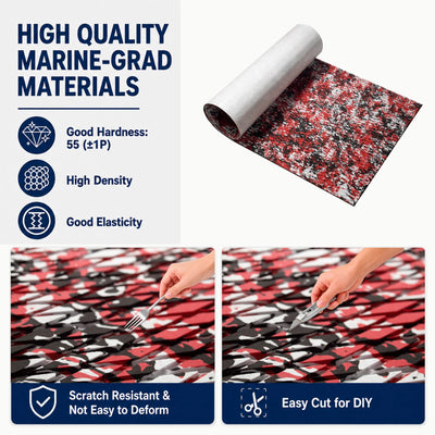 PoseidonDeck ruby camo EVA foam boat flooring for DIY marine deck upgrades #color_ruby-camo
