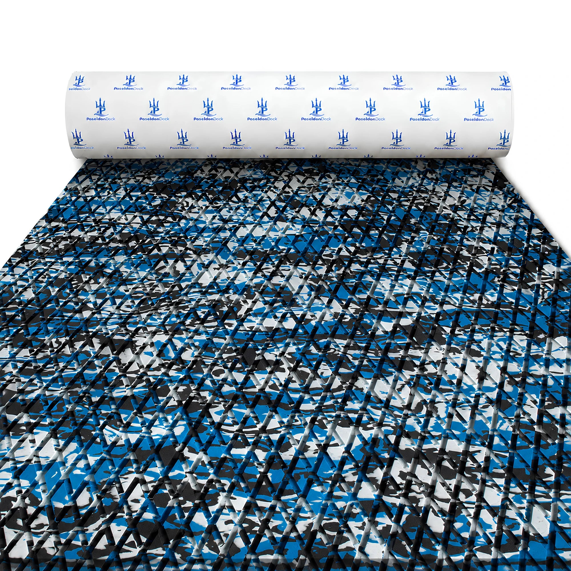 PoseidonDeck sapphire camo diamond EVA foam boat flooring sheet for pontoon and fishing boat decks #color_sapphire-camo