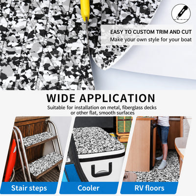 PoseidonDeck small diamond snow camo non-slip marine flooring #color_small-diamond-snow