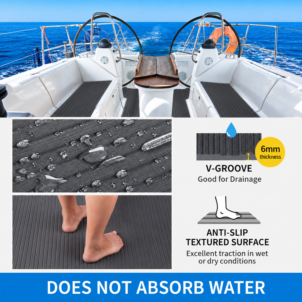 PoseidonDeck Camo Grooved Boat Decking