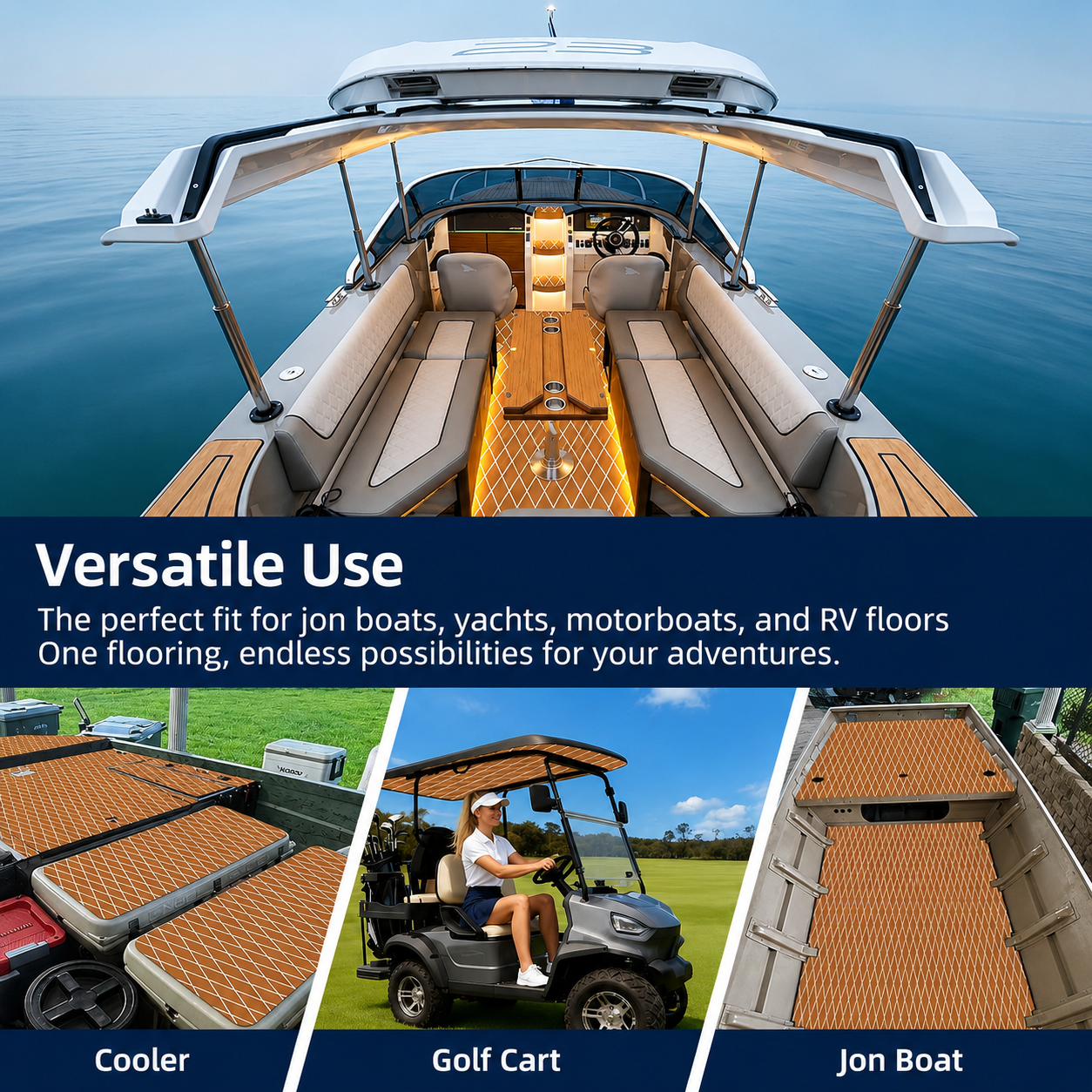 PoseidonDeck Diamond EVA Foam Boat Flooring