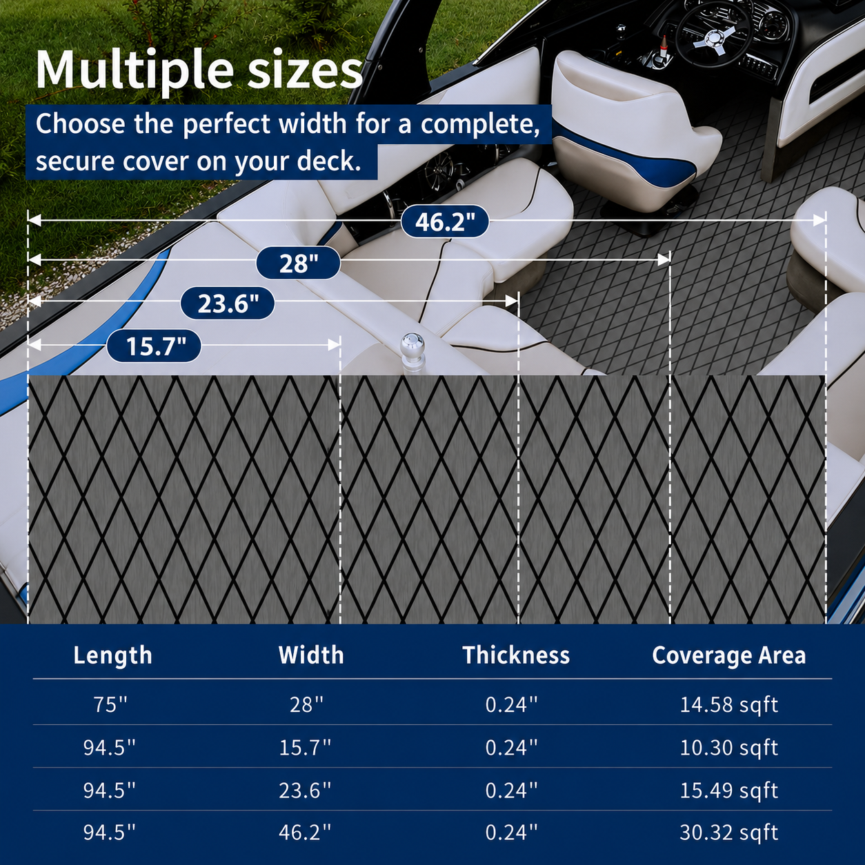 PoseidonDeck Diamond EVA Foam Boat Flooring