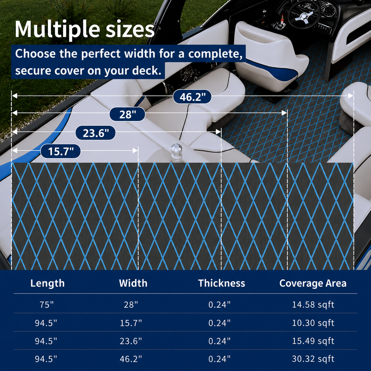 PoseidonDeck Diamond EVA Foam Boat Flooring