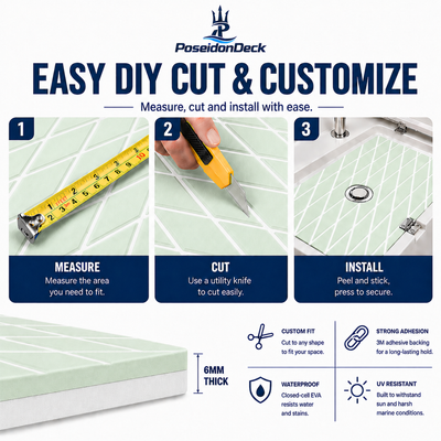 PoseidonDeck Diamond EVA Foam Boat Flooring
